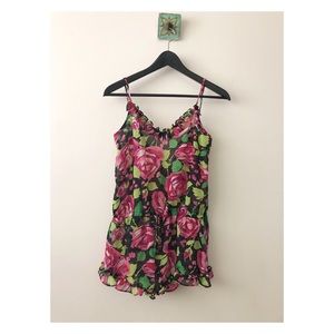 Betsey Johnson Floral Romper Pajama Lingerie Loung